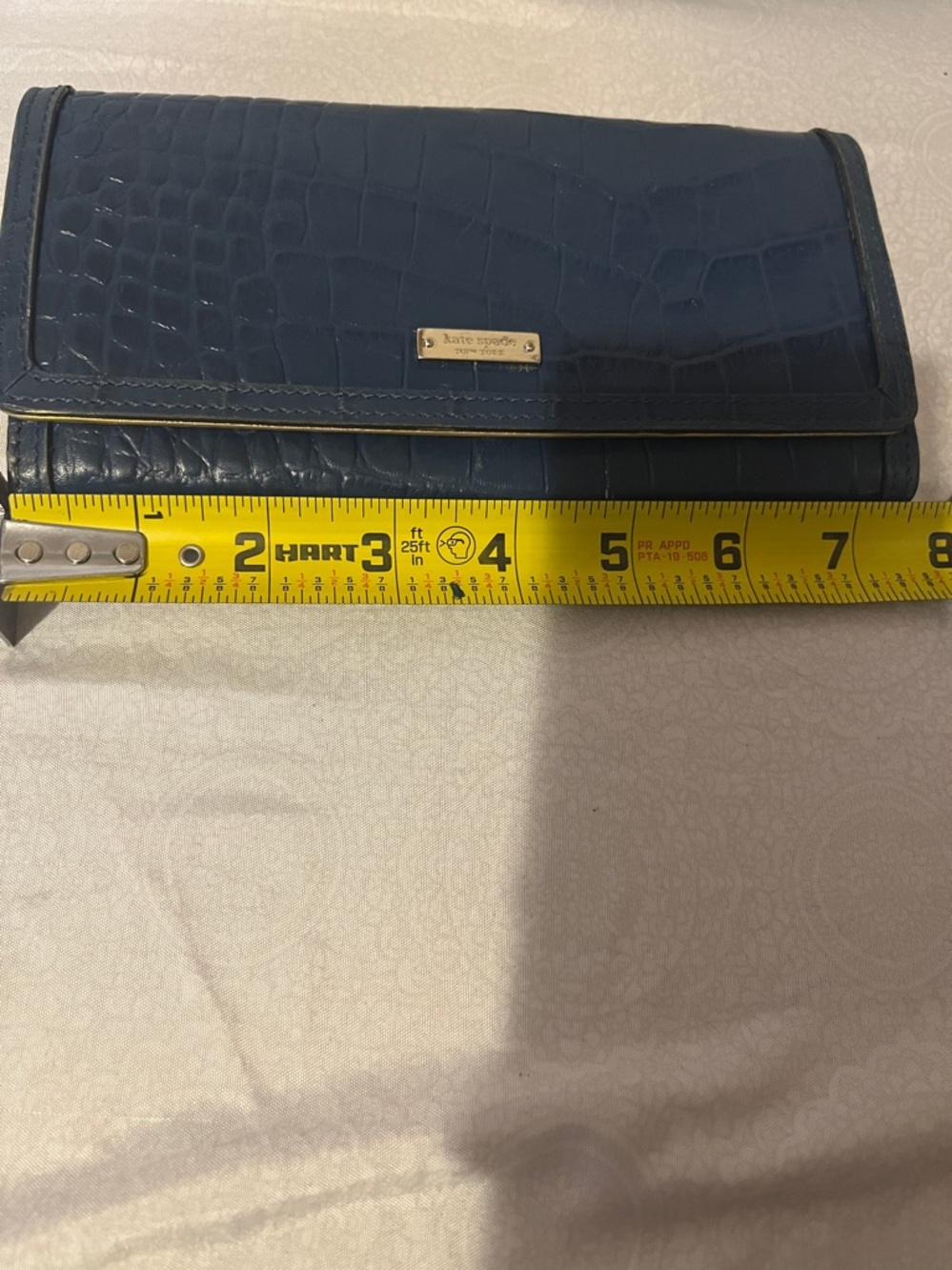 Blue Croc-Embossed Women's Wallet - Kate Spade - Picture 9 of 10